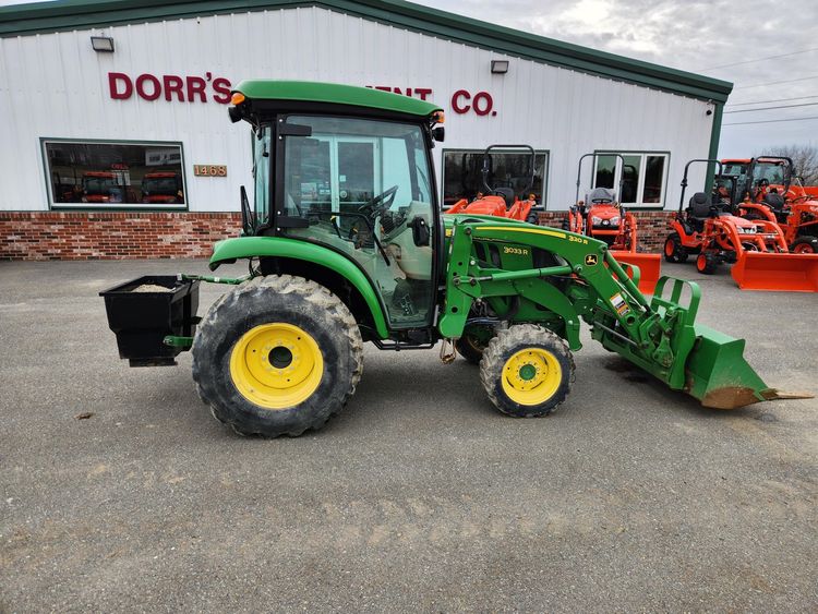 2020 Deere 3033R with Cab, Loader, Forks, Ballast Box
